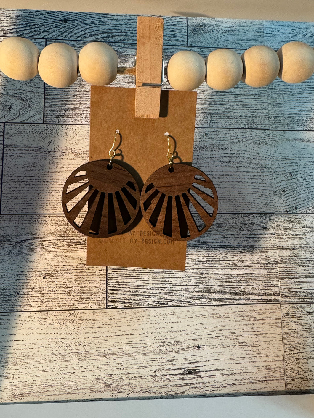 Sun Rays Wood Earrings