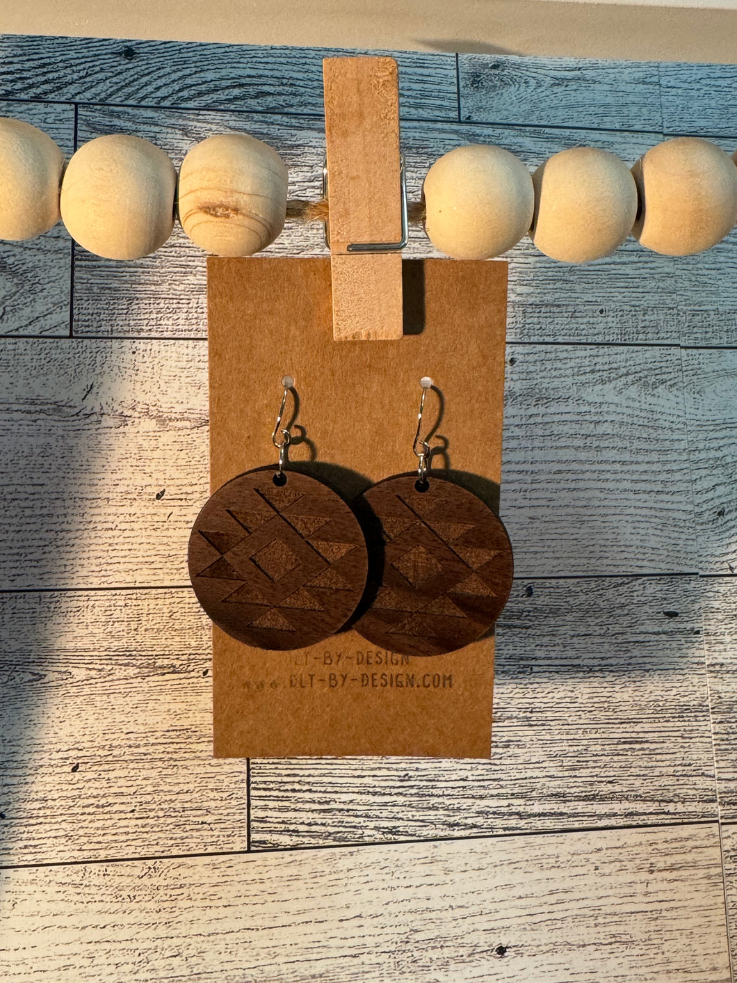 Geometric Wood Earrings
