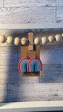 Load image into Gallery viewer, Pink, purple, blue arch earrings
