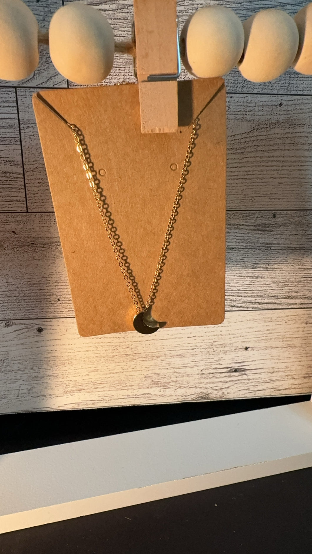 Small Gold Moon Necklace