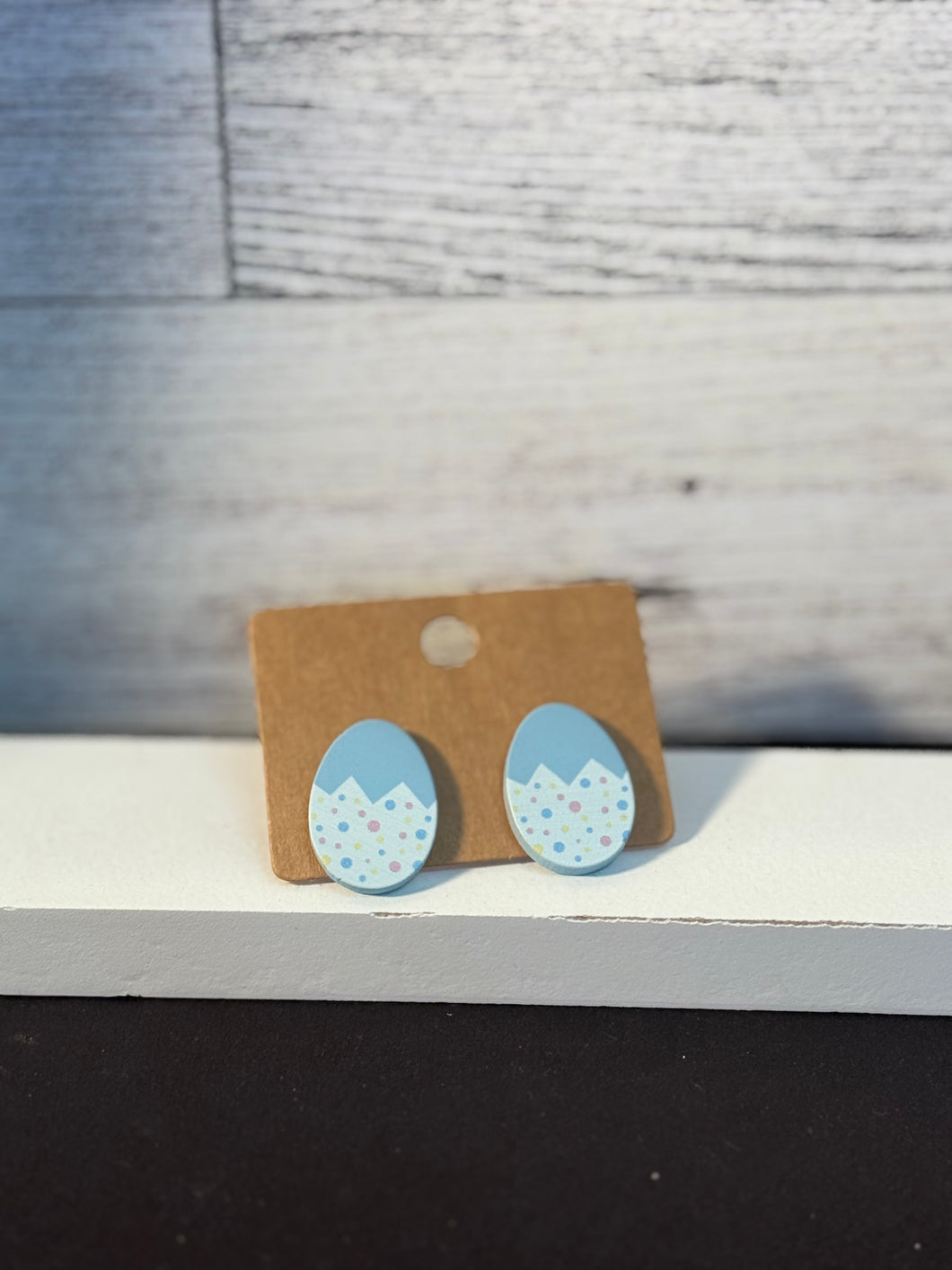 Blue Easter egg studs