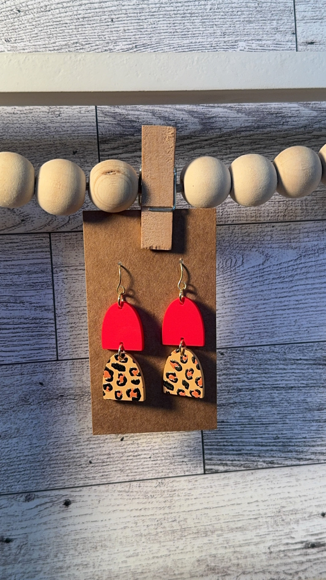 Red Cheetah Earrings
