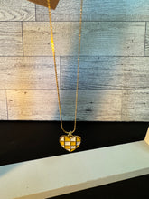 Load image into Gallery viewer, Yellow Checkered Heart Necklace
