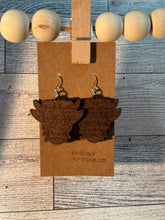 Load image into Gallery viewer, Wood Cow Earrings
