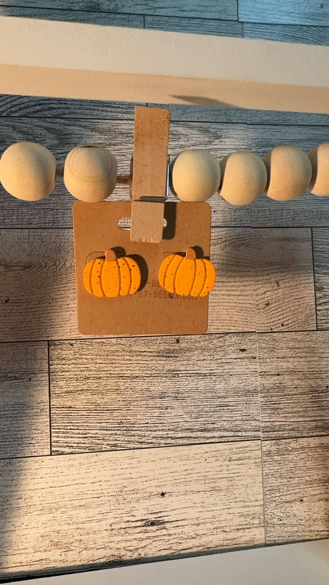 Light Orange Pumpkin Studs