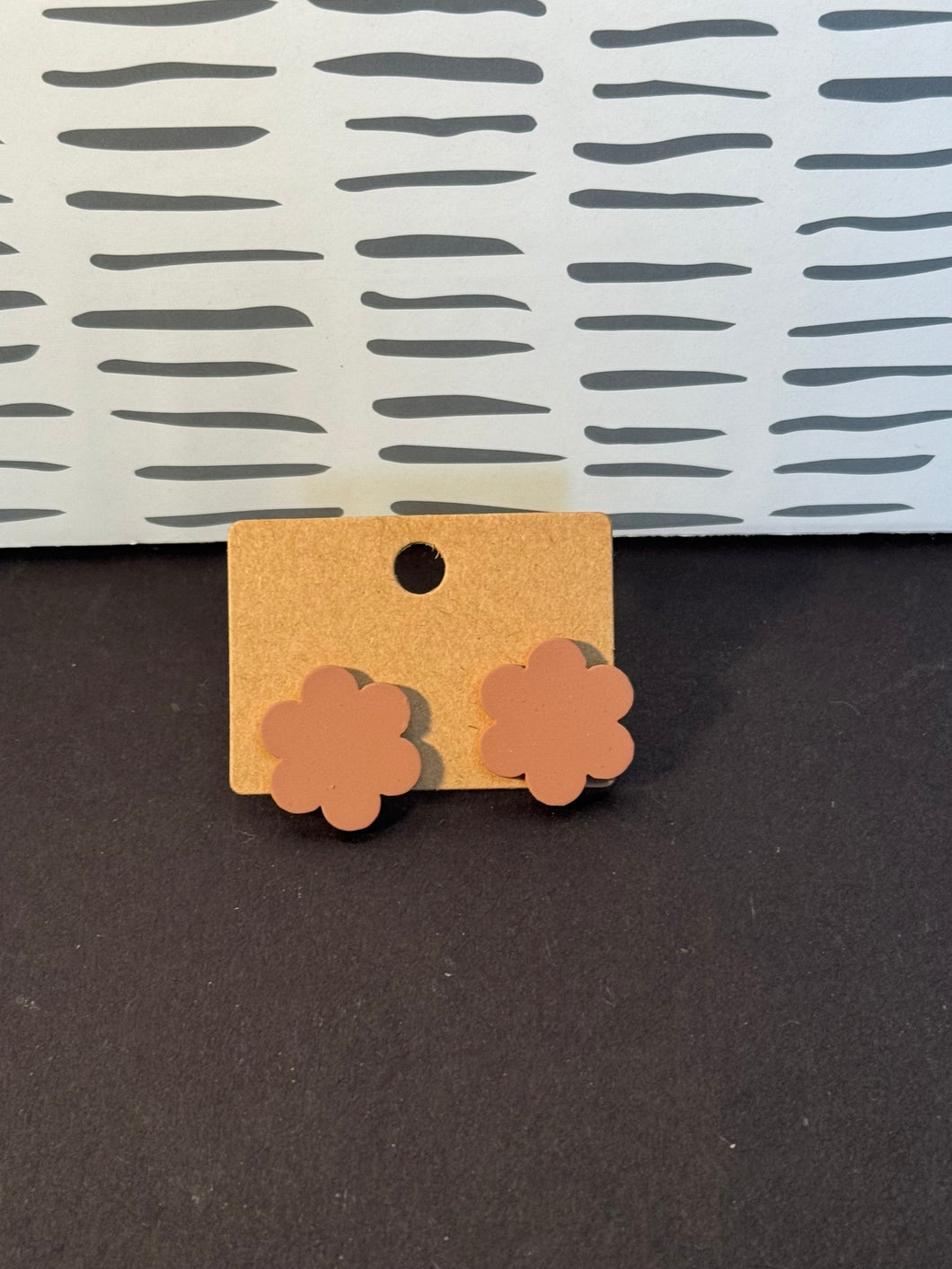 Brown flower studs