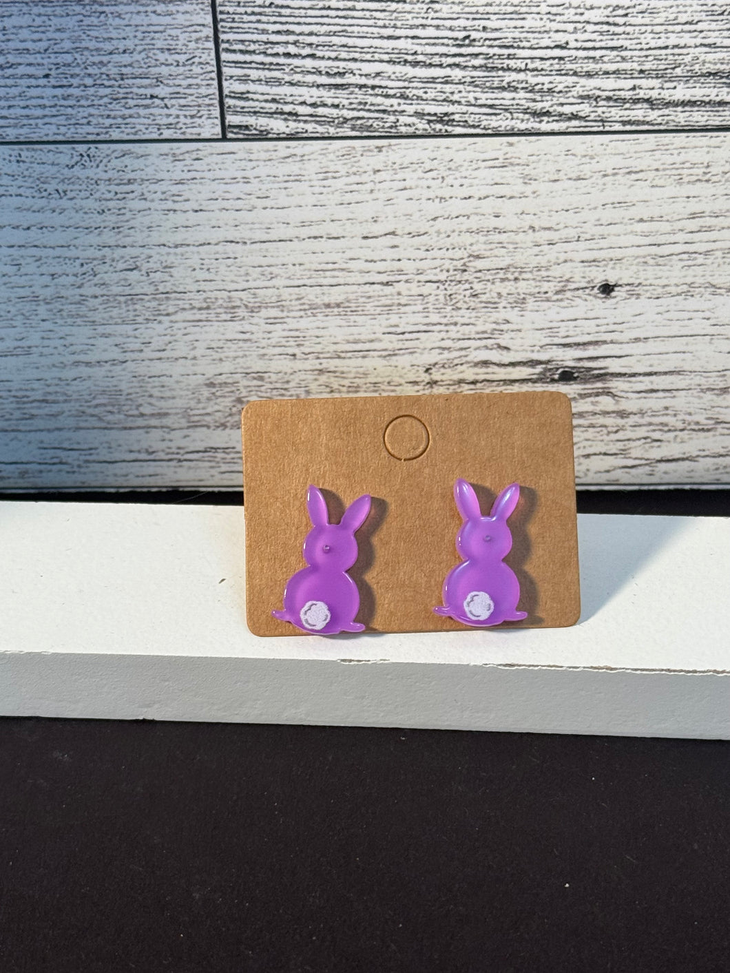 Purple Bunny Tail Studs