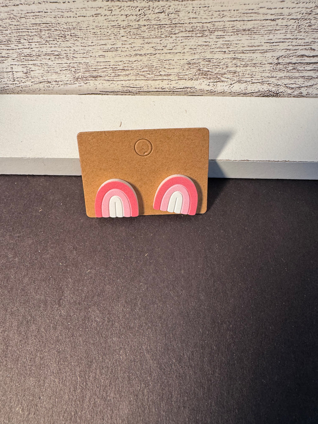 Pink rainbow studs