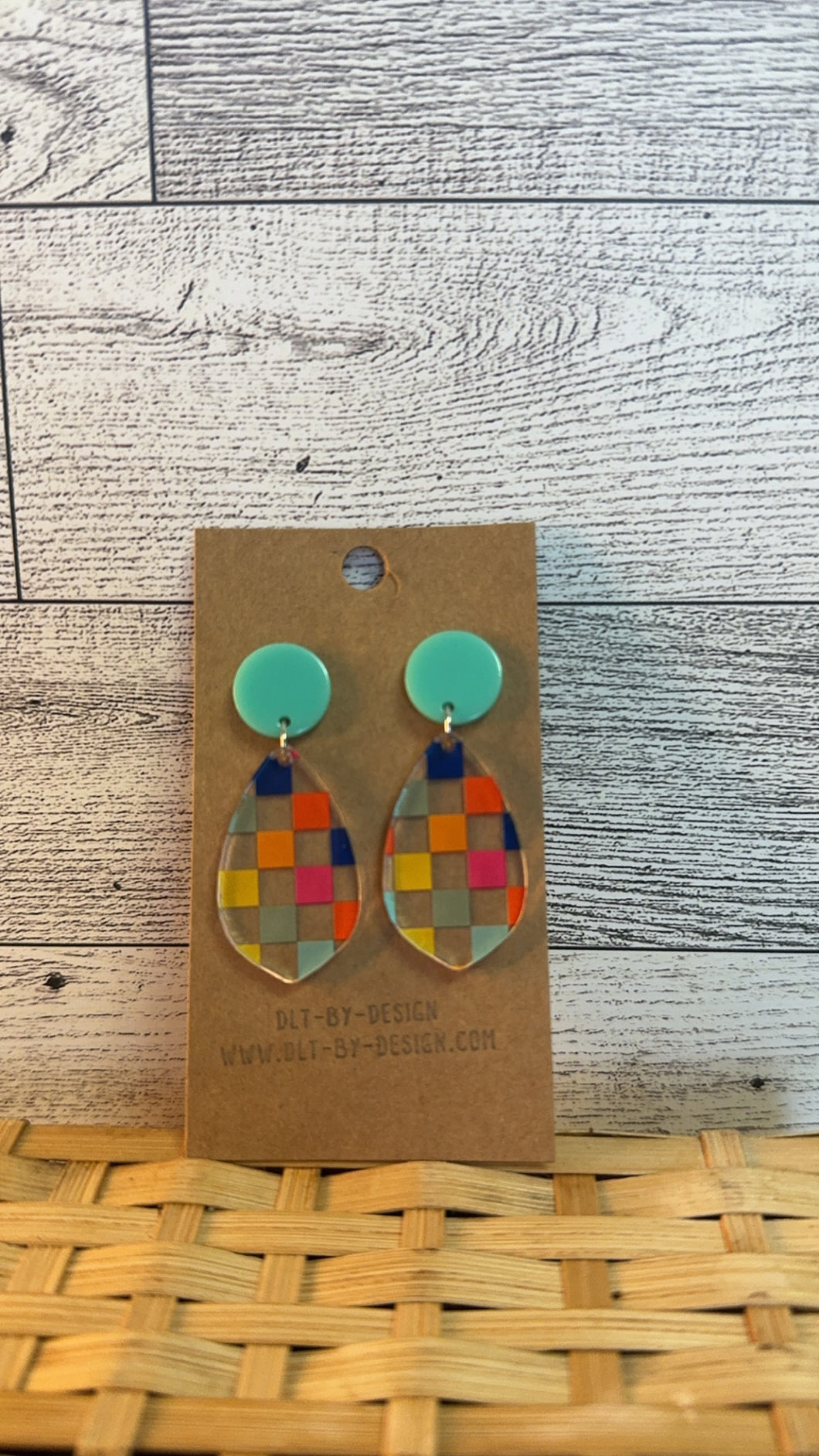 Mint Checkered Earrings