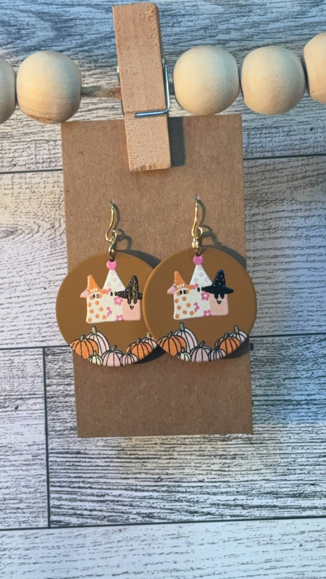 Ghost with Hat Earrings