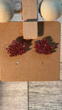 Load image into Gallery viewer, Pink Glitter Leaf Studs
