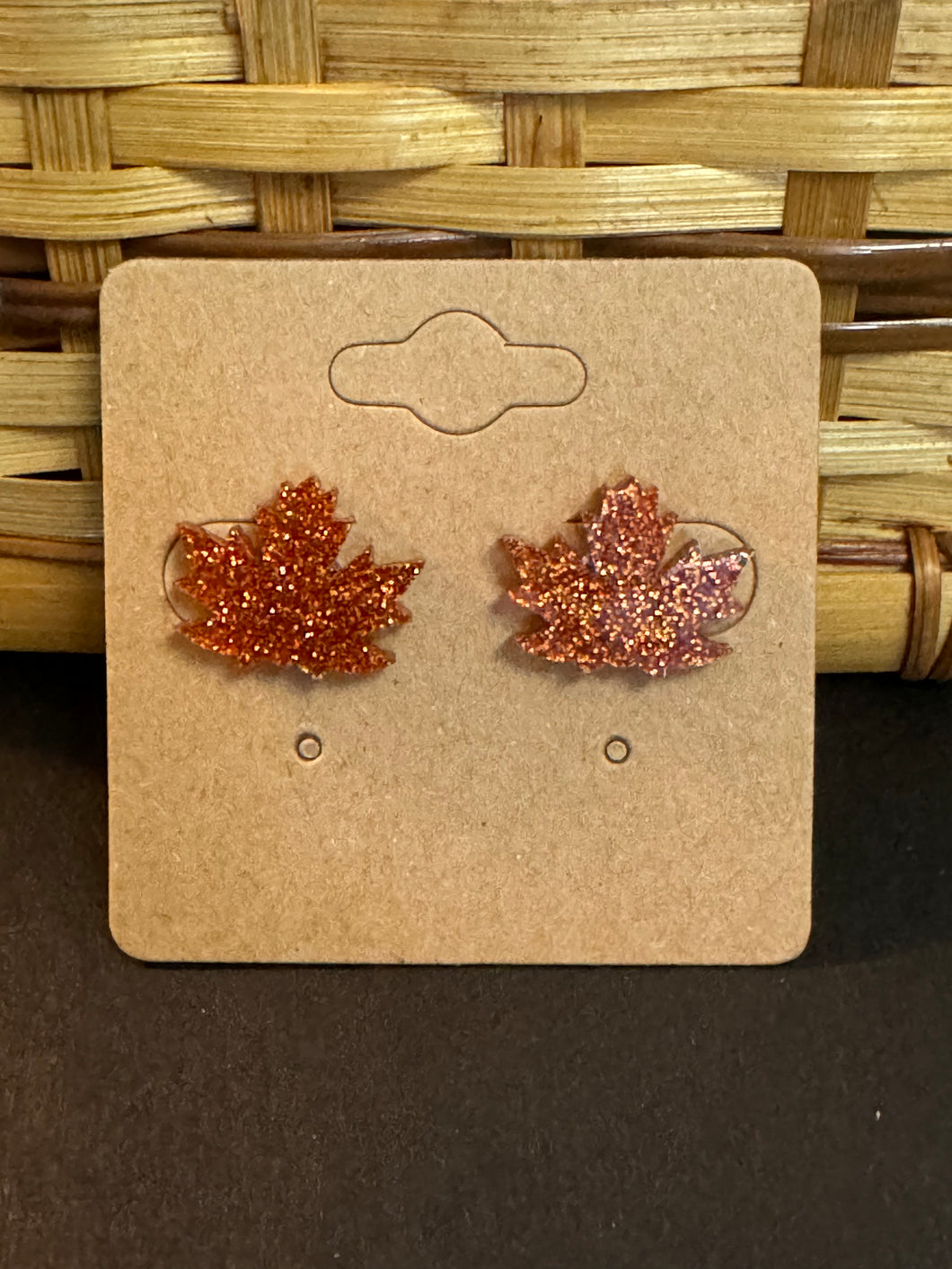Copper Leaf Studs