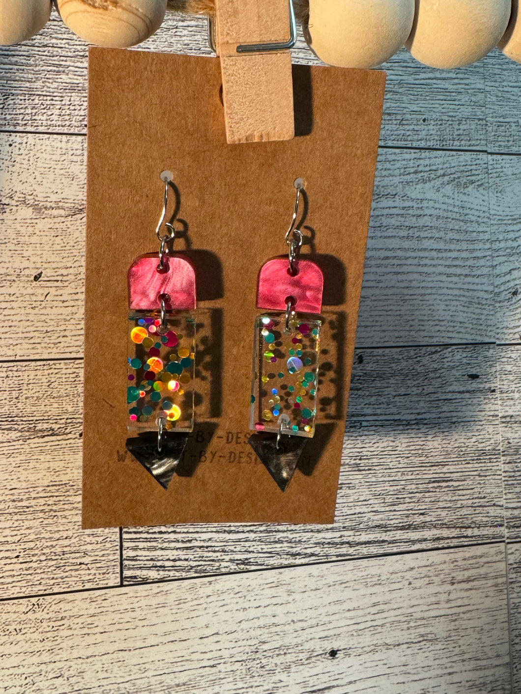 Glitter Pencil Earrings