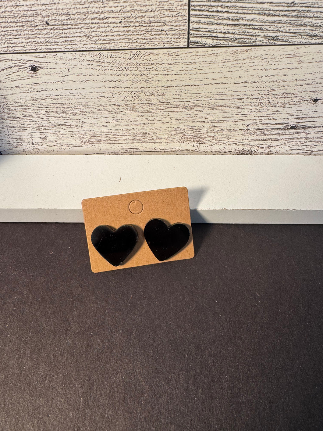 Black heart studs