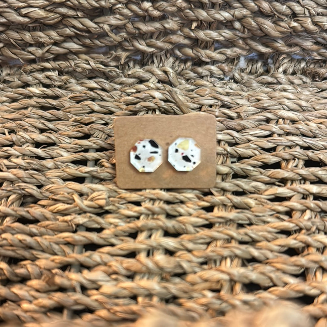 Terrazzo Print Studs