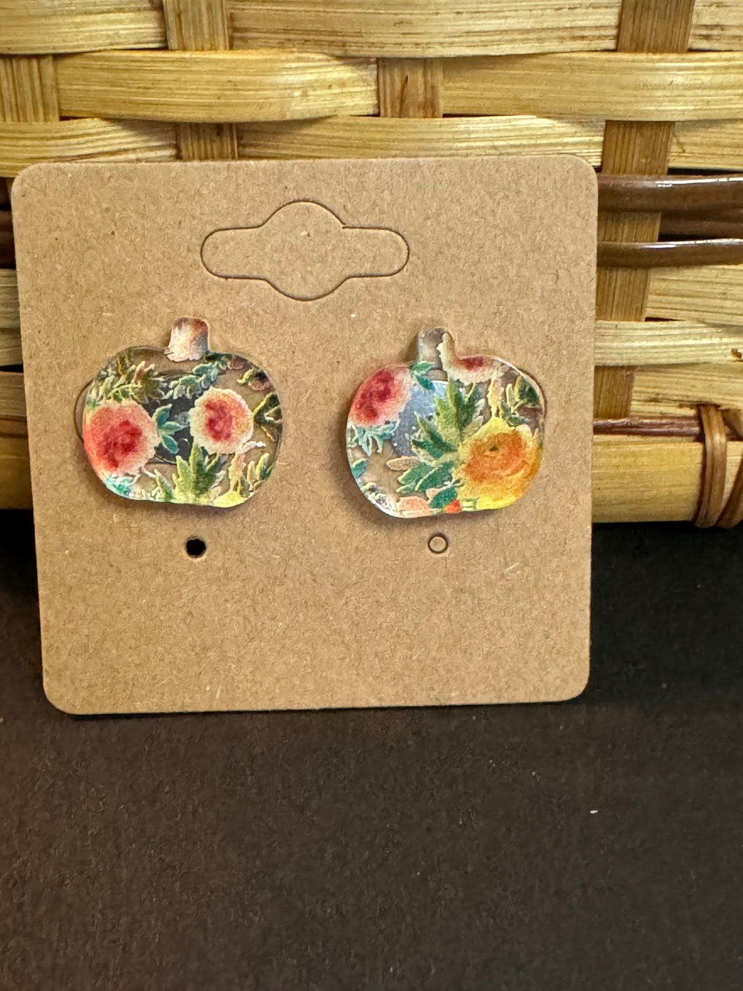 Flower Floral Pumpkin Studs