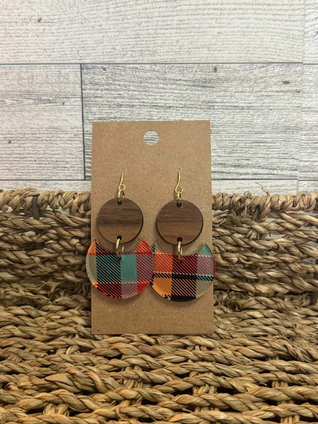 Fall Flannel Print Earrings