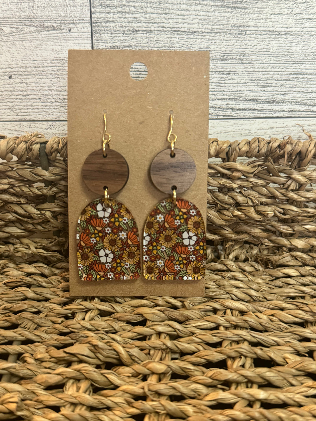 70s Floral Print Earrings