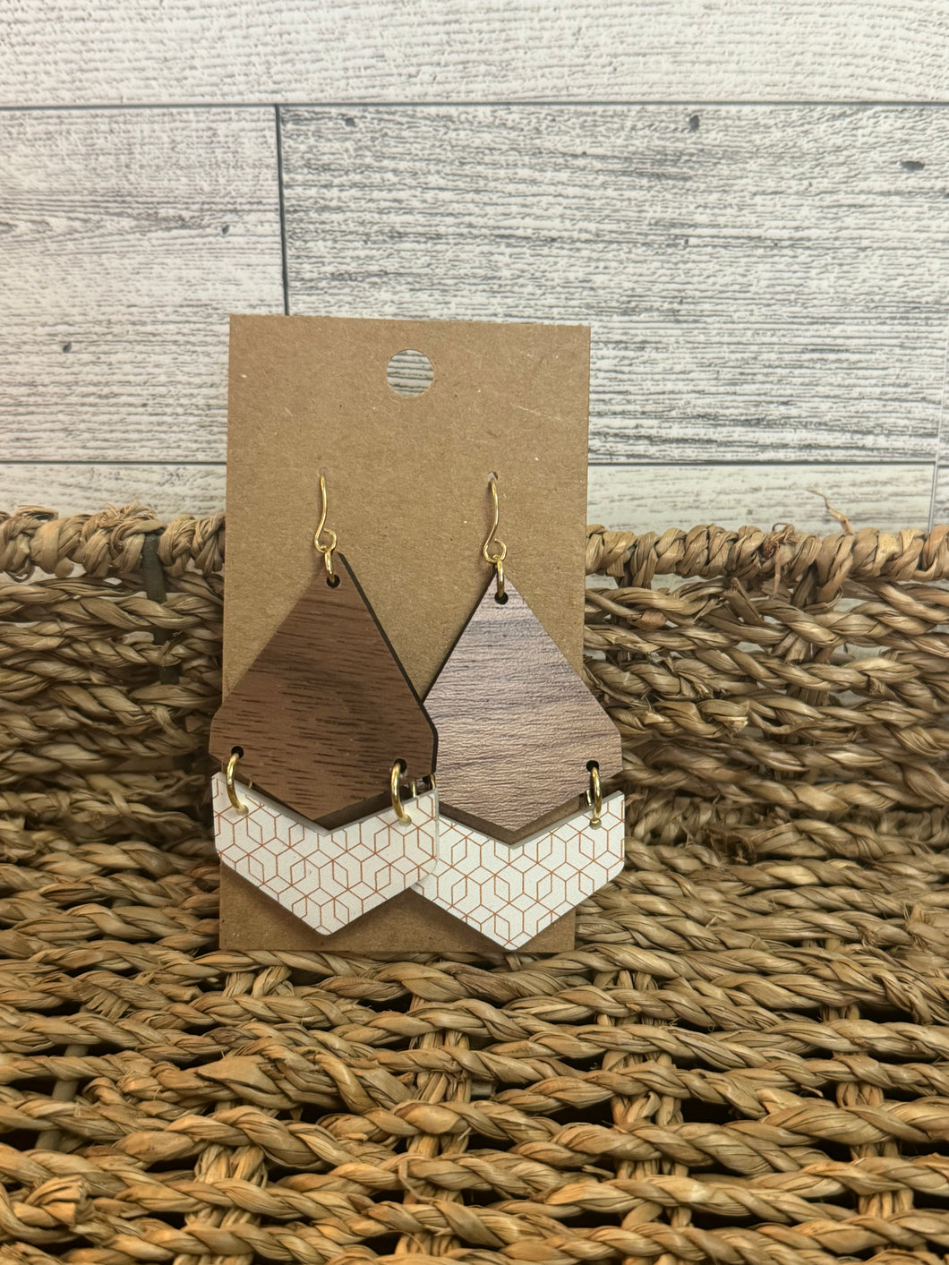 Fall Honeycomb Print Earrings