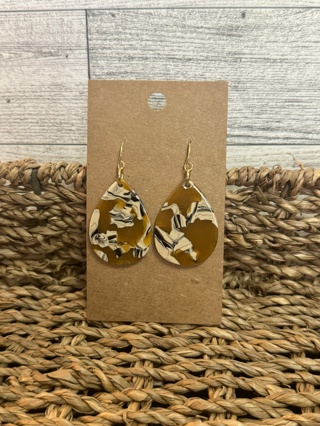 Carmel Print Resin Earrings