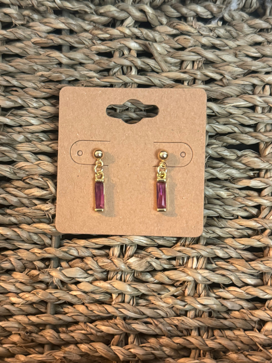 Purple Gold Post Earrings