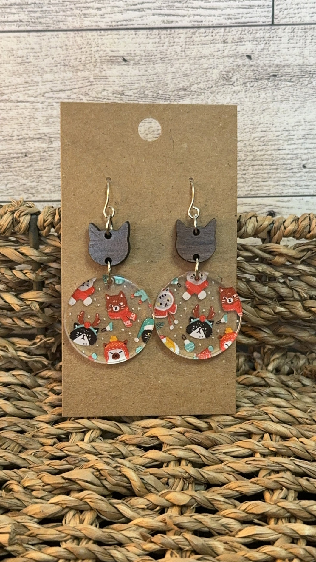 Christmas Cat Earrings