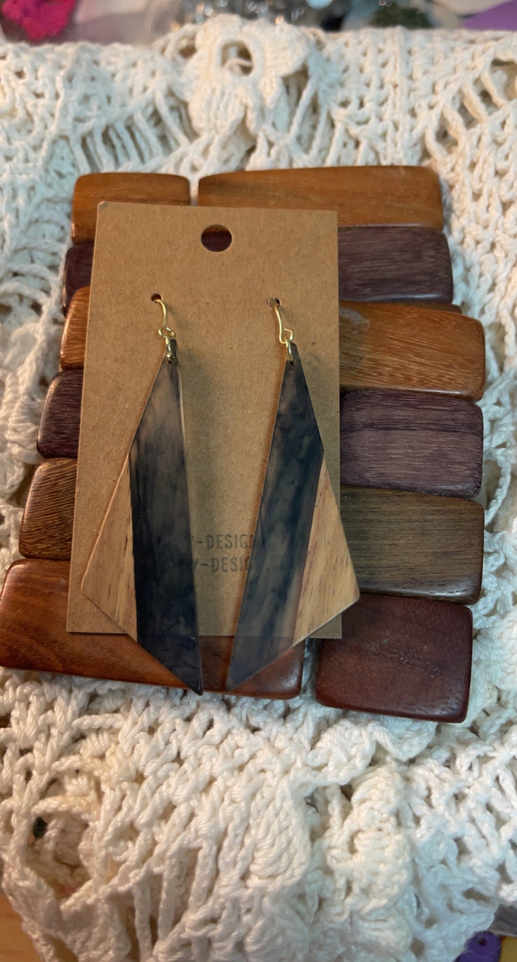 Black Mist Resin Earrings*