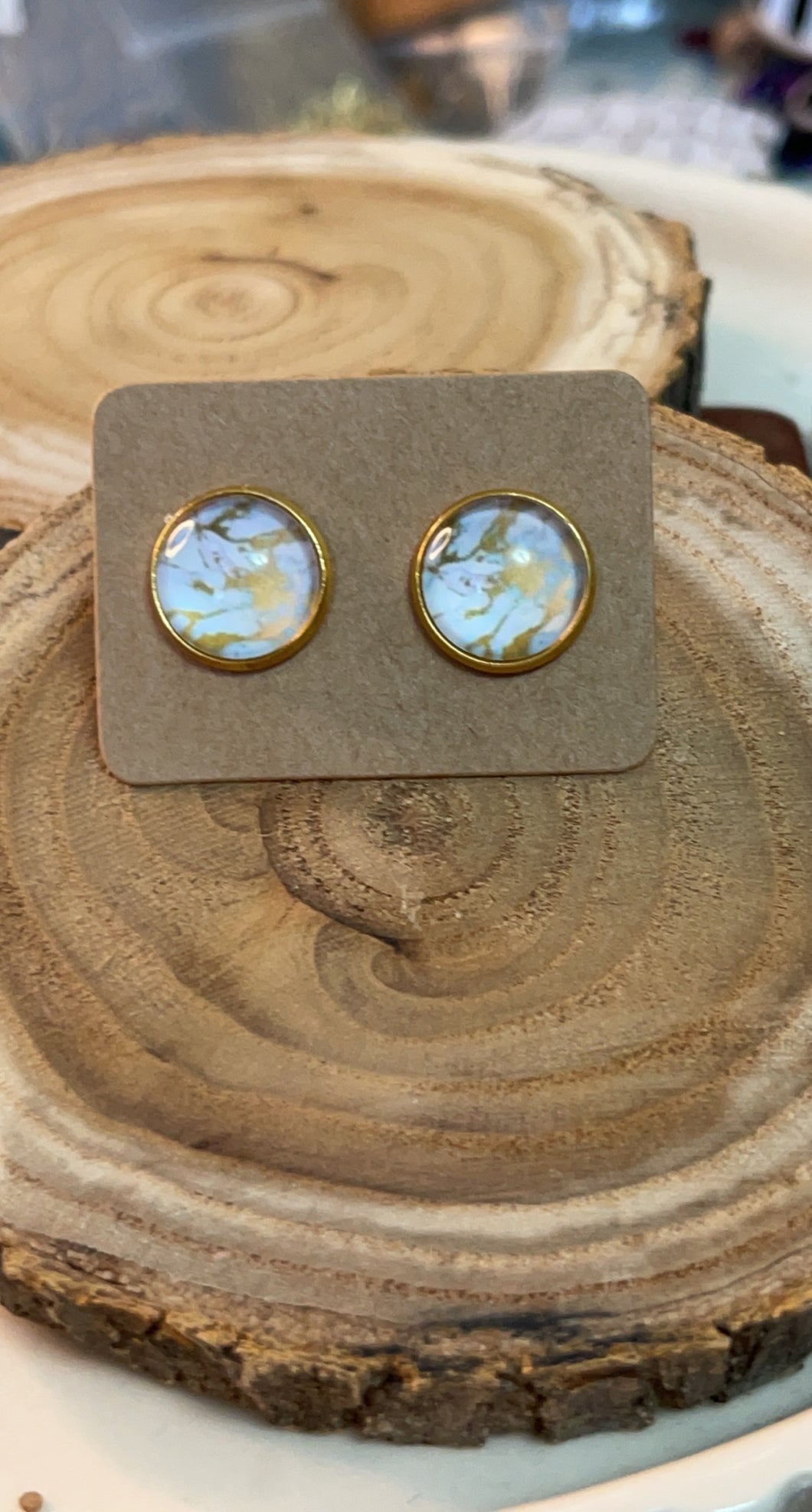 Marble Print Studs*