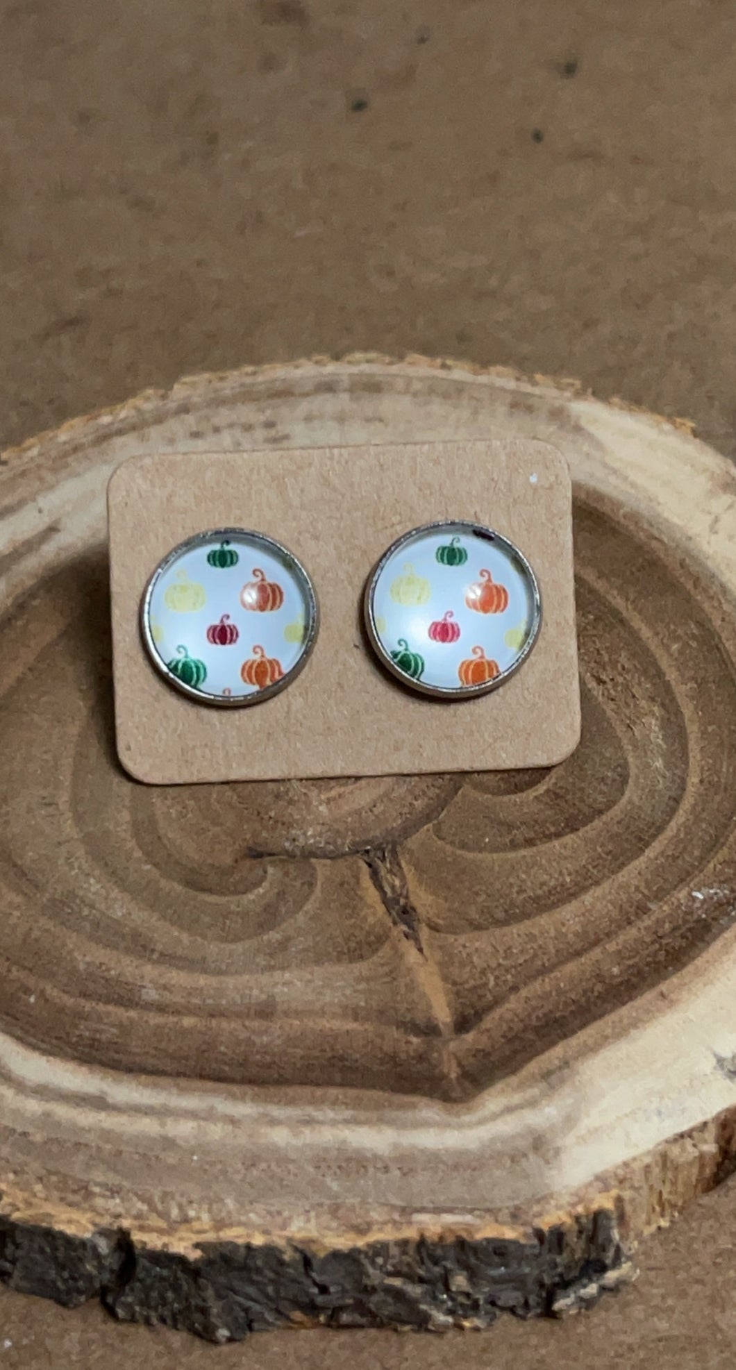 Holiday Pumpkin Stud Earrings