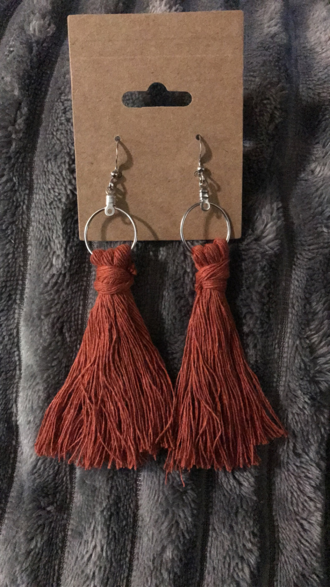 Rust Tassel Earrings (silver)