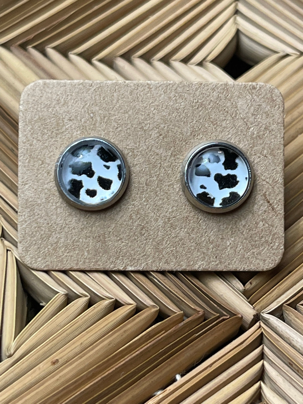 Cow Print Stud Earrings