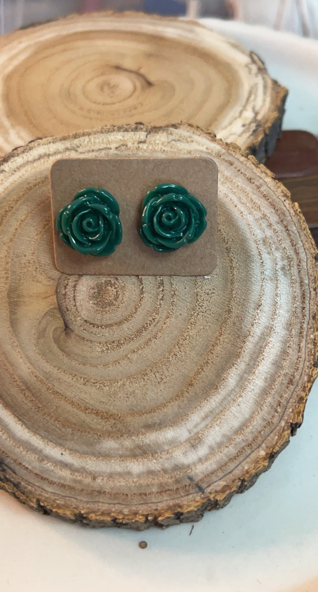 Green Rose Studs*