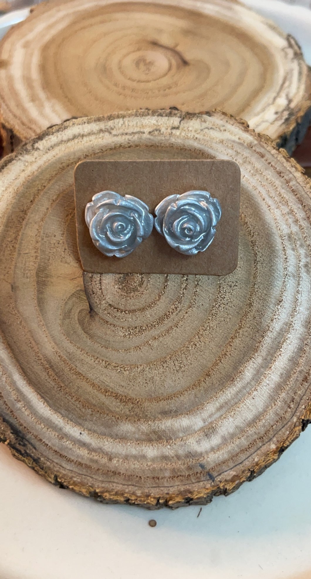 Silver Rose Studs*