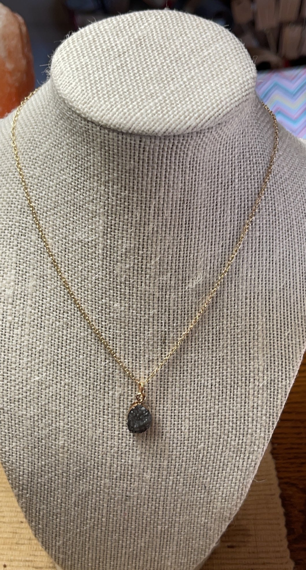 Gray Druzy Necklace *