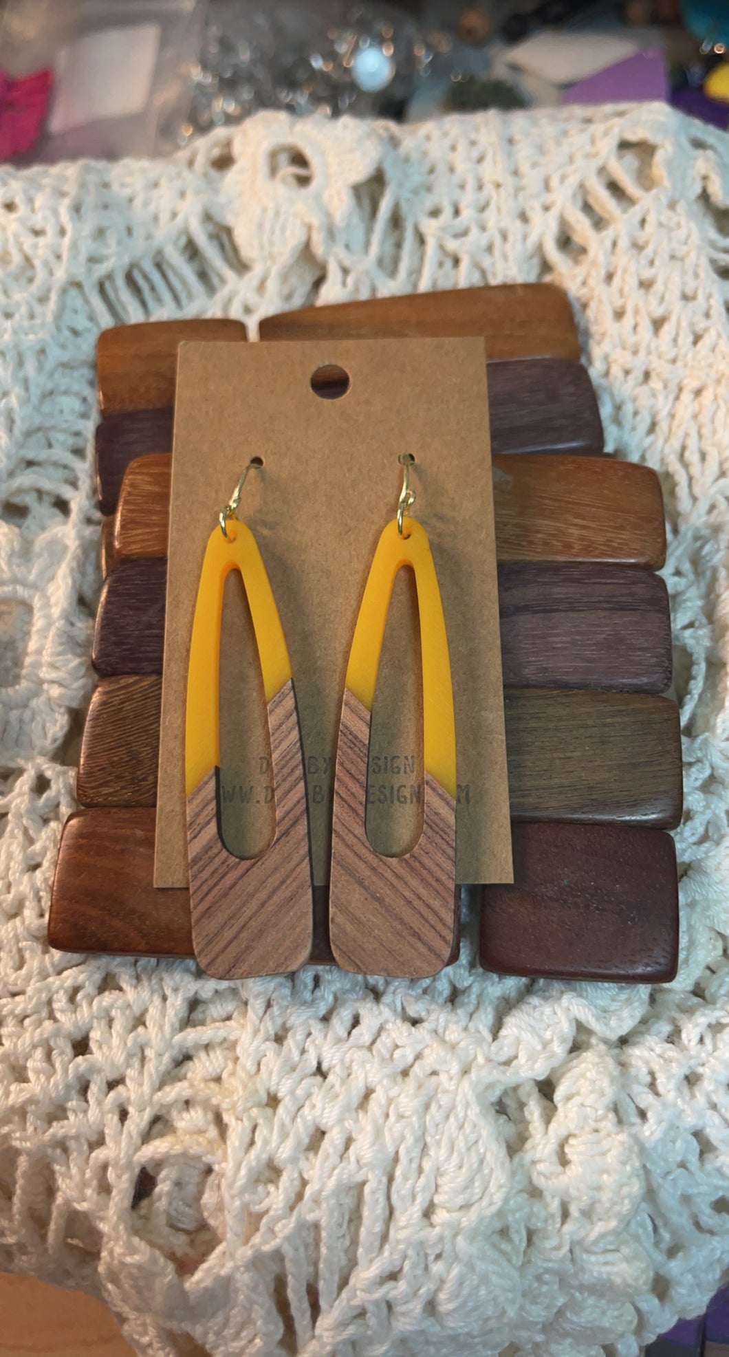 Mustard Hair Pin Earrings*
