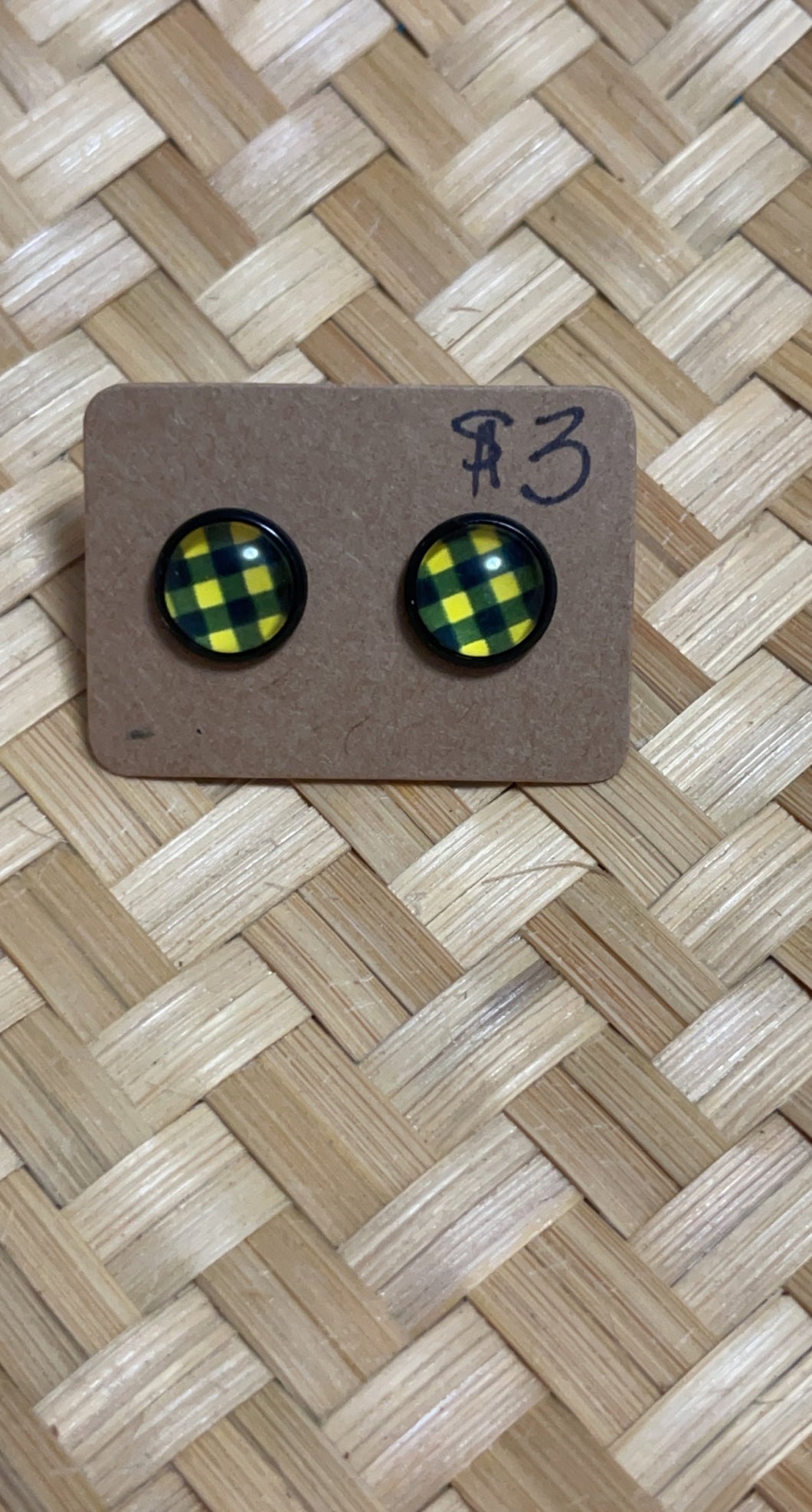Yellow Buffalo Check Studs