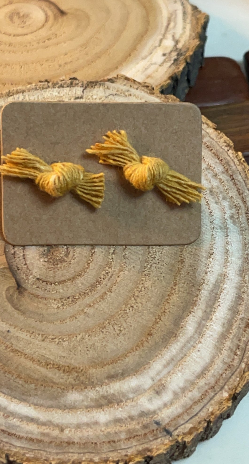 Mustard Bow Tie Studs*