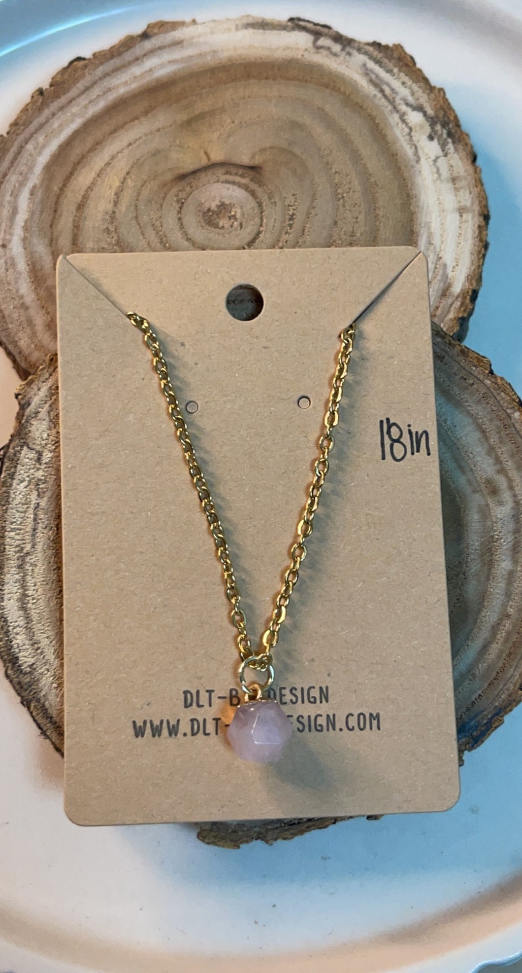 Rose Quartz Stone Necklace 18in*