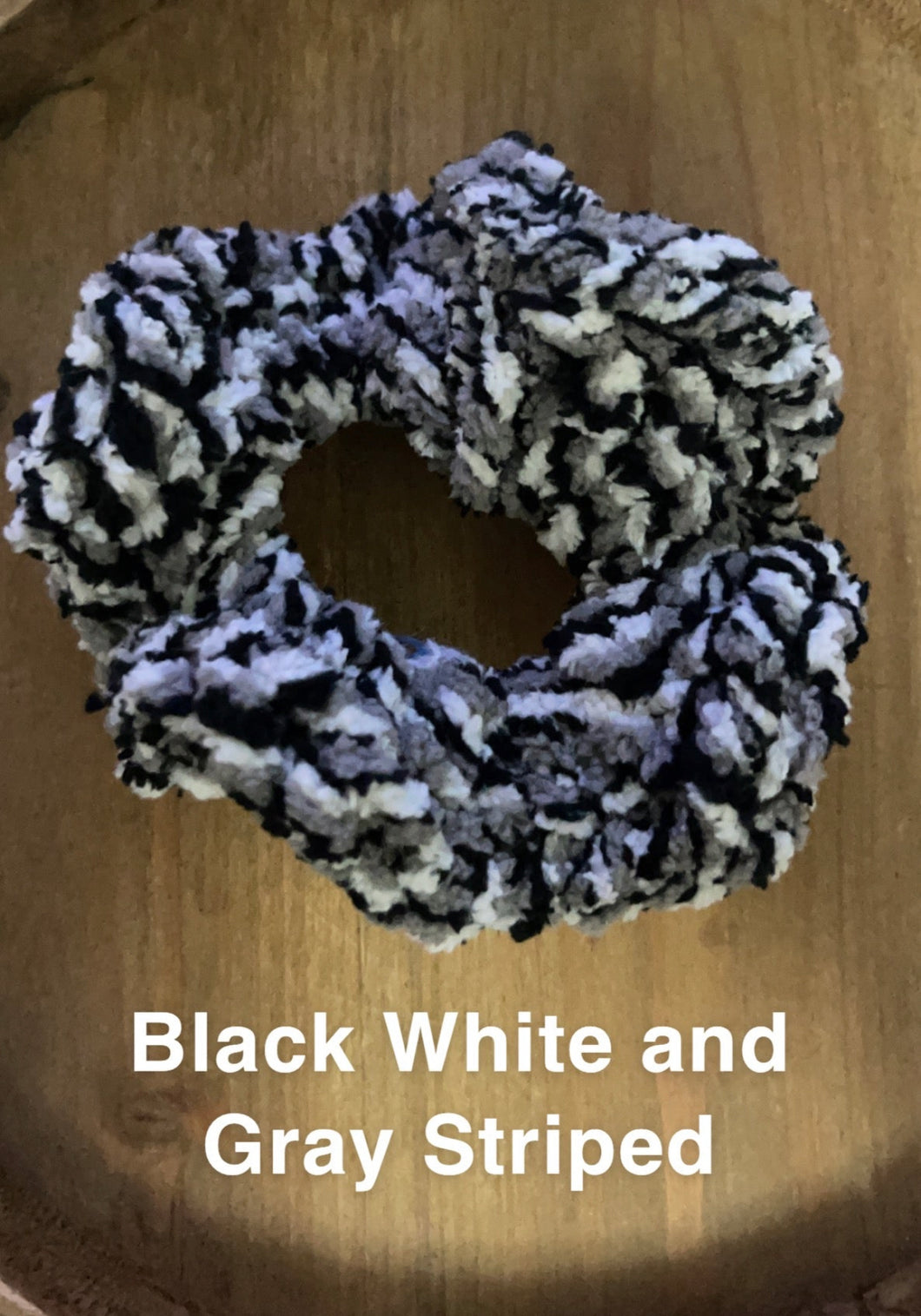 Black Striped Scrunchie*