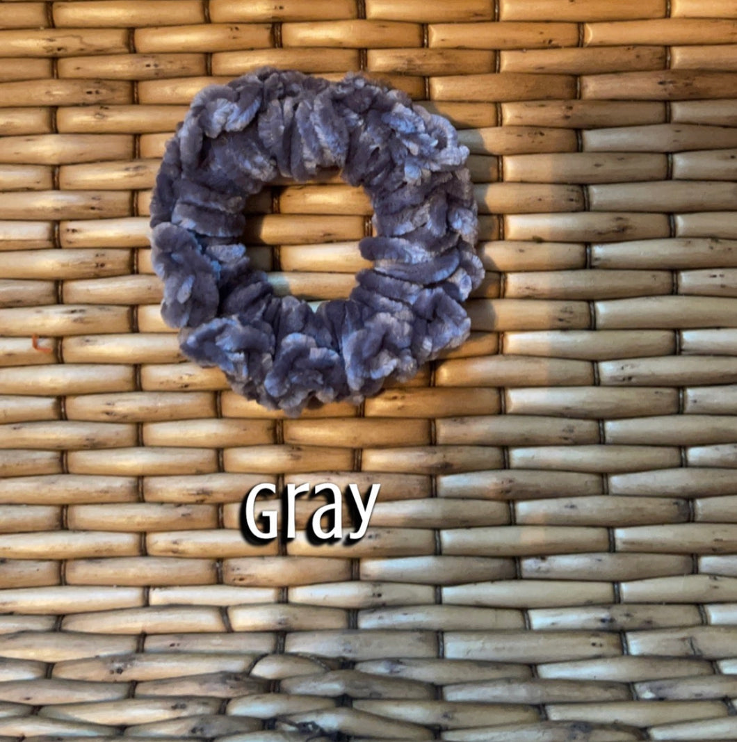 Velvet Gray Scrunchie*