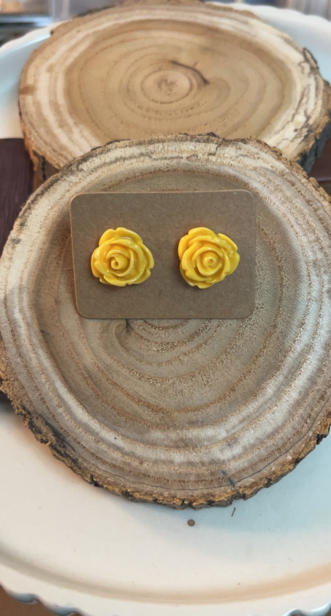 Mustard Rose Studs*