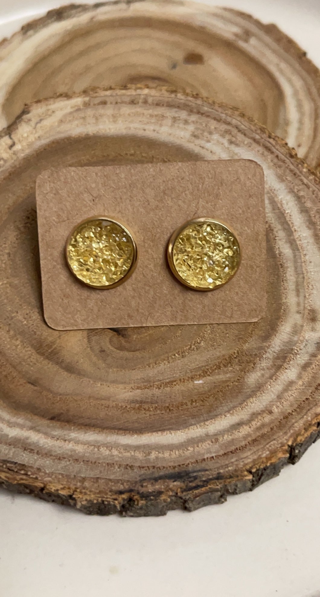Beige Crystal Studs *