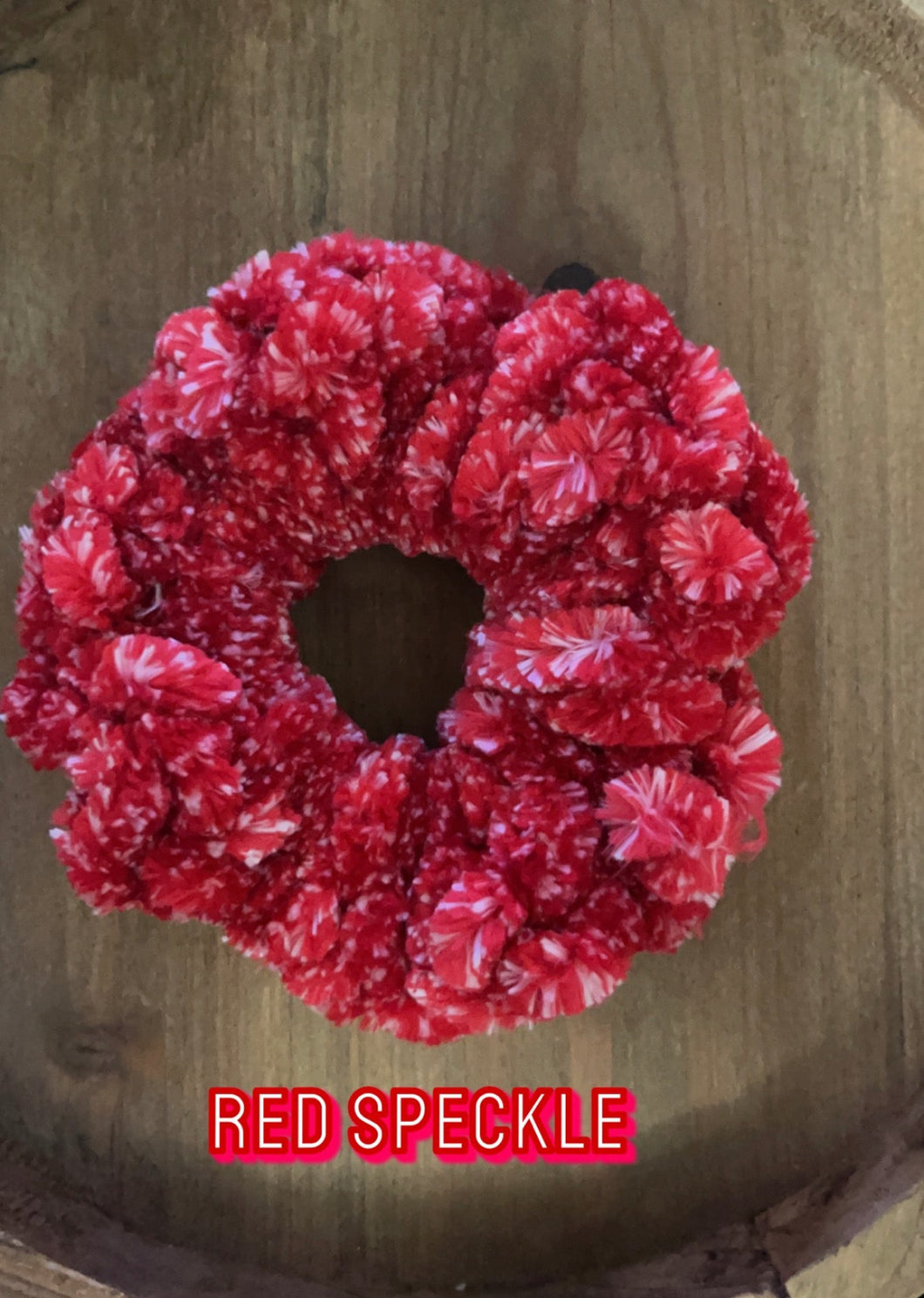 Velvet Red Speckle Scrunchie*