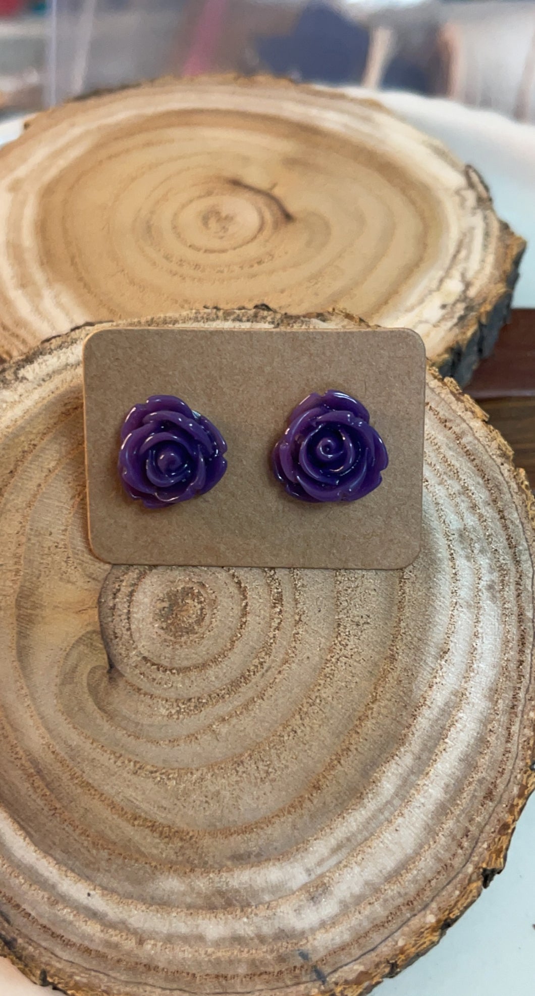 Plum Rose Studs*