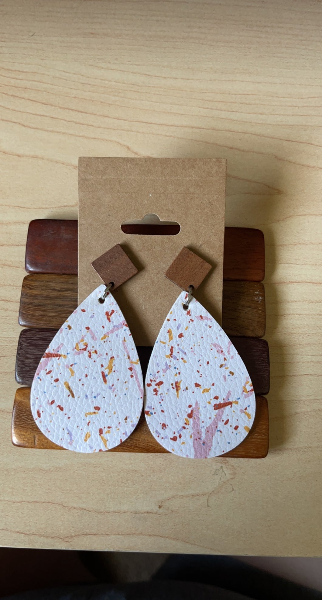 White cork earrings
