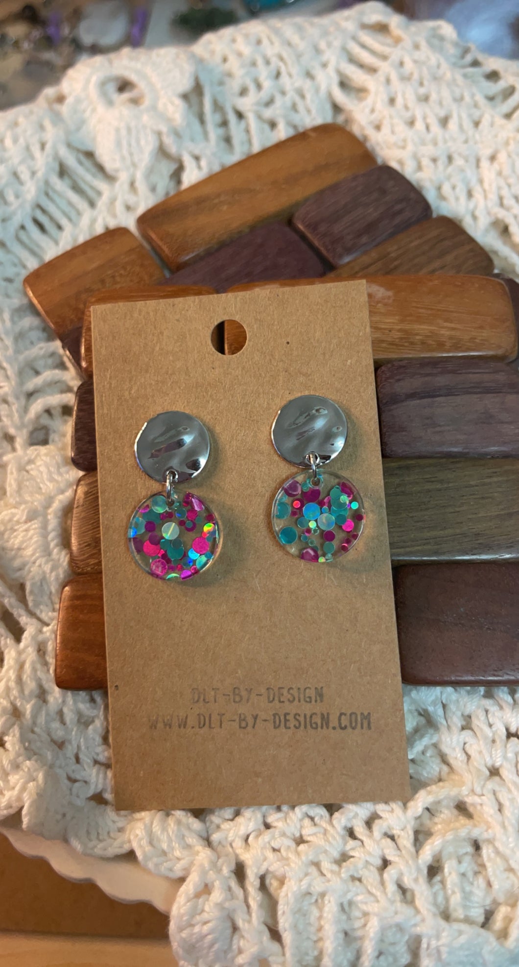 Silver Post Glitter Earrings*