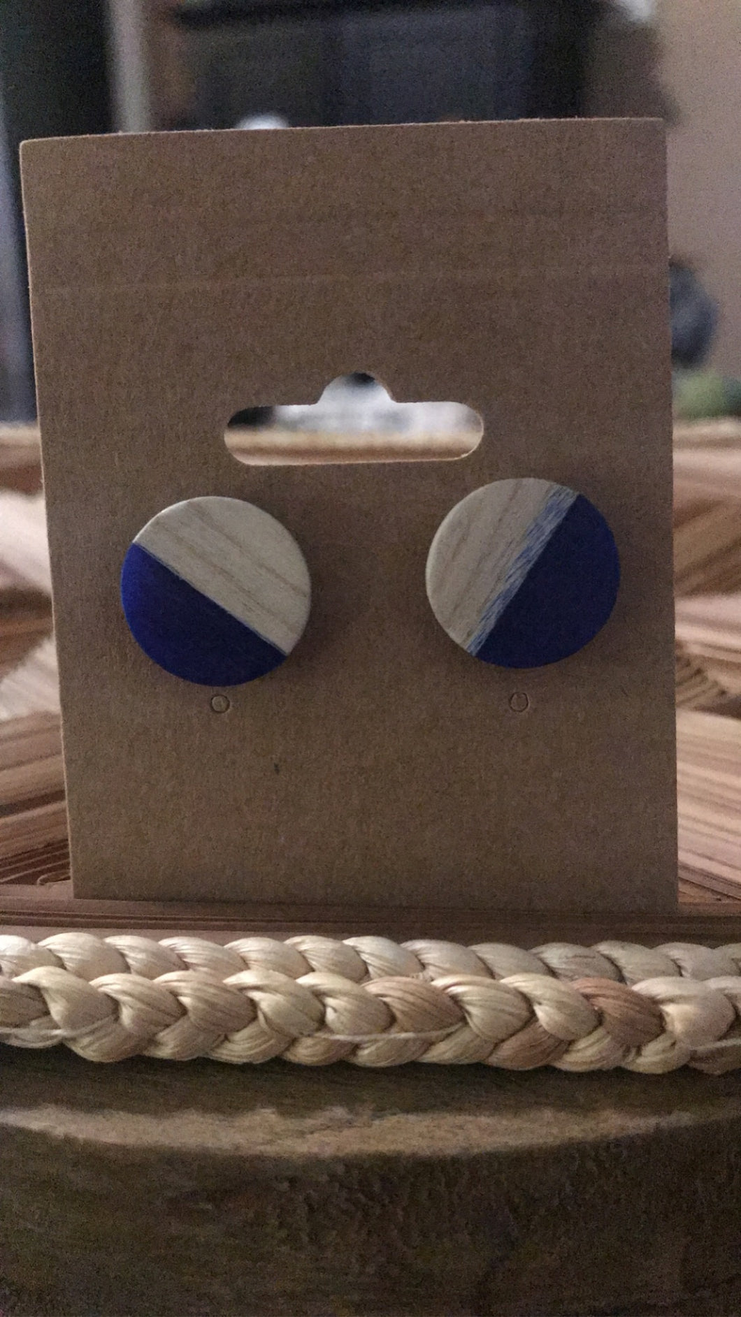 Royal Blue Wood Studs
