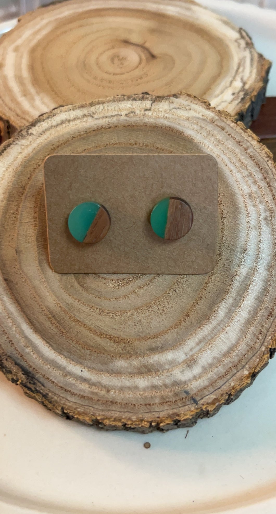 Teal Resin Wood Studs*