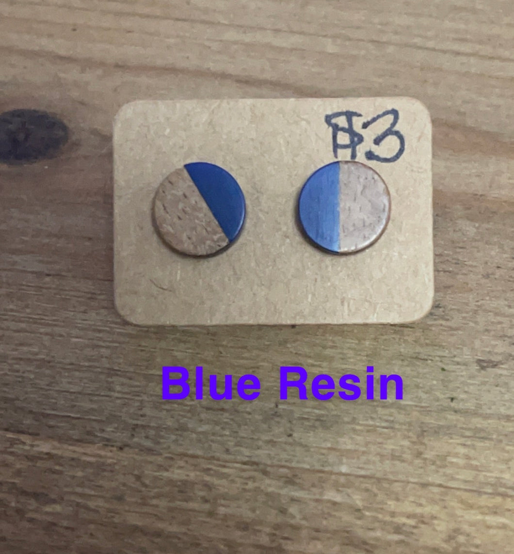 Royal Blue Resin Studs *