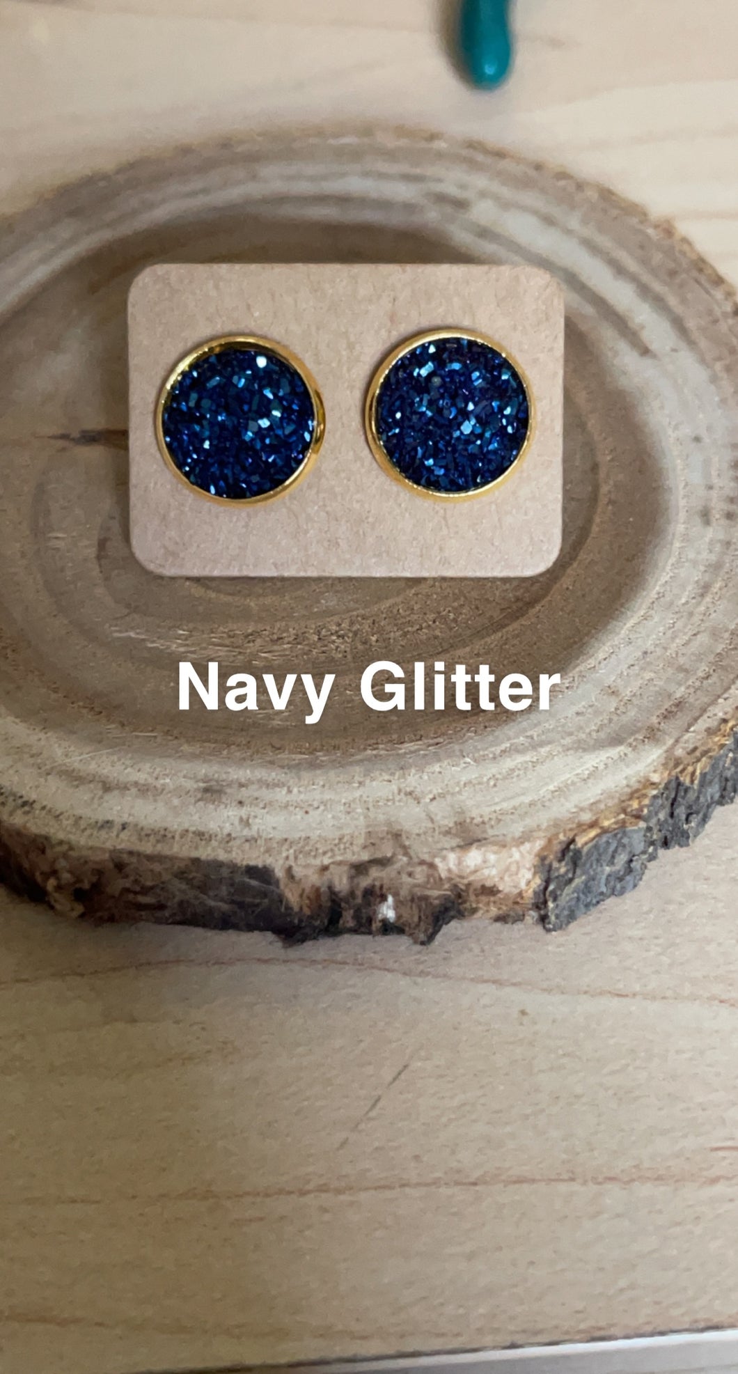 Navy Druzy Studs